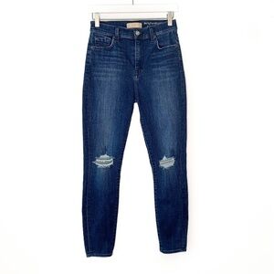 7 For All Mankind Jeans bair High Waist Skinny Distressed Dark Wash